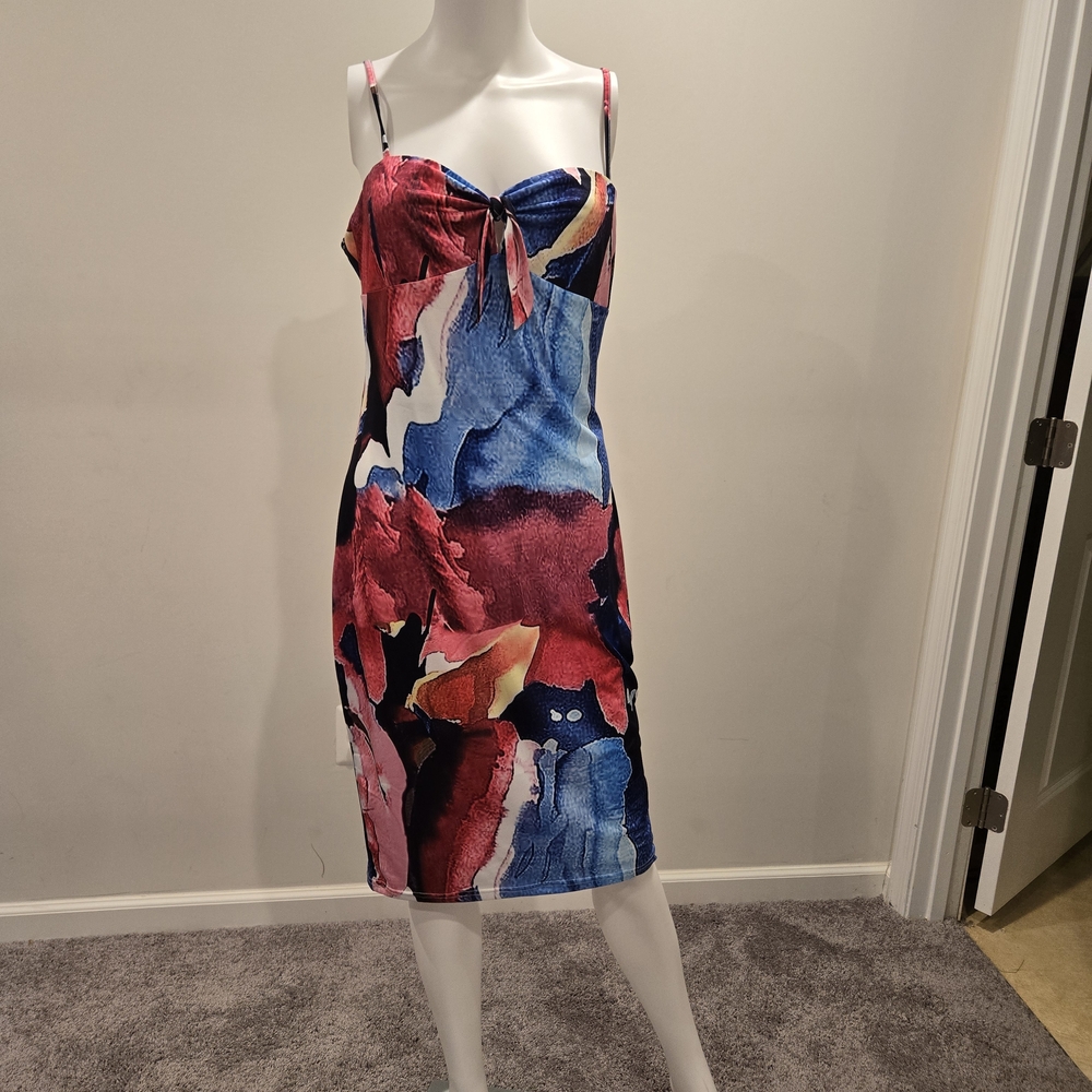 Multicolor Abstract Print Dress